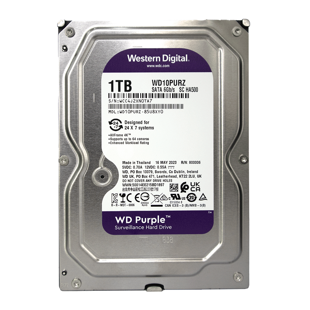 هارد اینترنال وسترن بنفش مدل WD Purple ظرفیت 1 ترابایت
