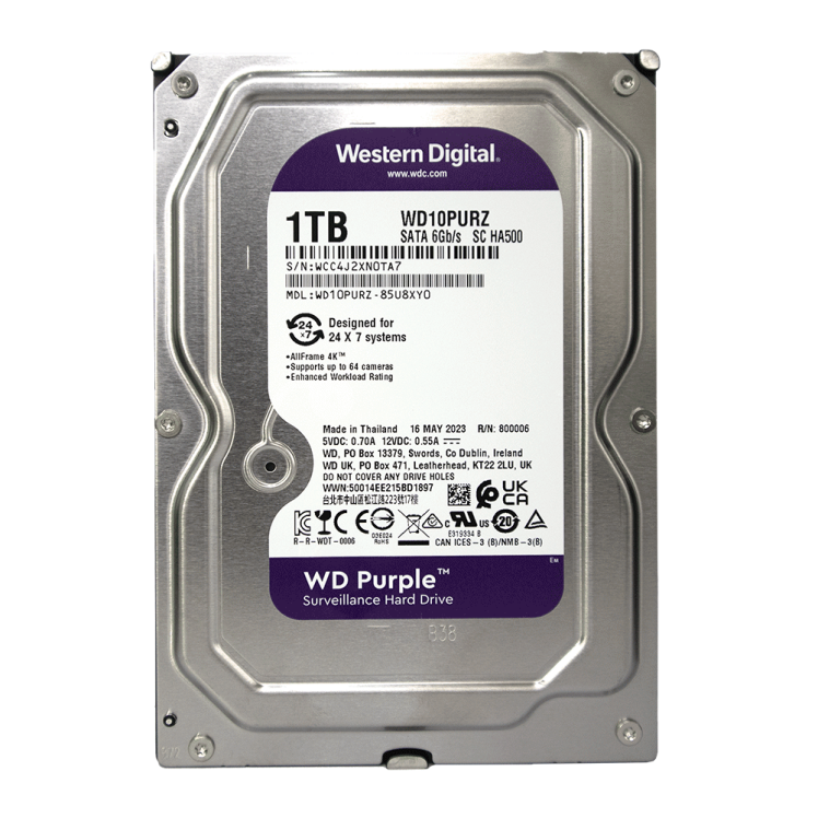 هارد اینترنال وسترن بنفش مدل WD Purple ظرفیت 1 ترابایت